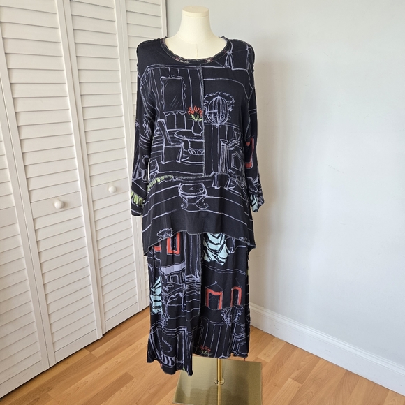 Nothing Matches Anywear Skirt Set Women's XL Artsy Cottagecore 90s